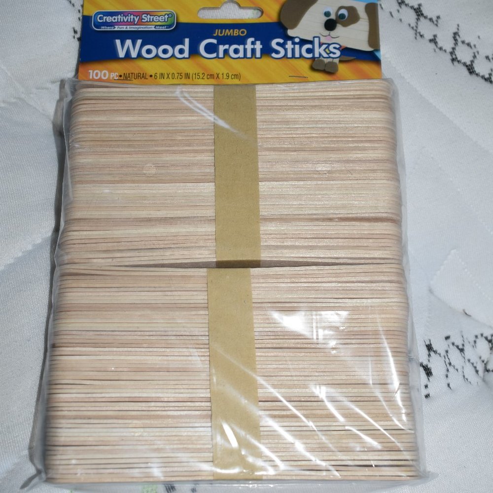 Creativity Street Jumbo Wood Craft Sticks Pk of 100 Pieces